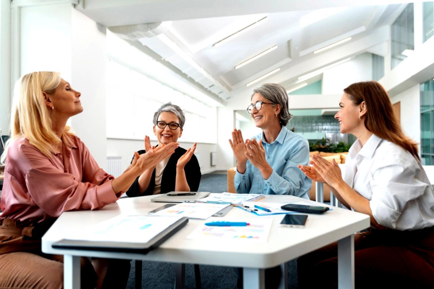Professional workspace showing collaboration and strategic planning