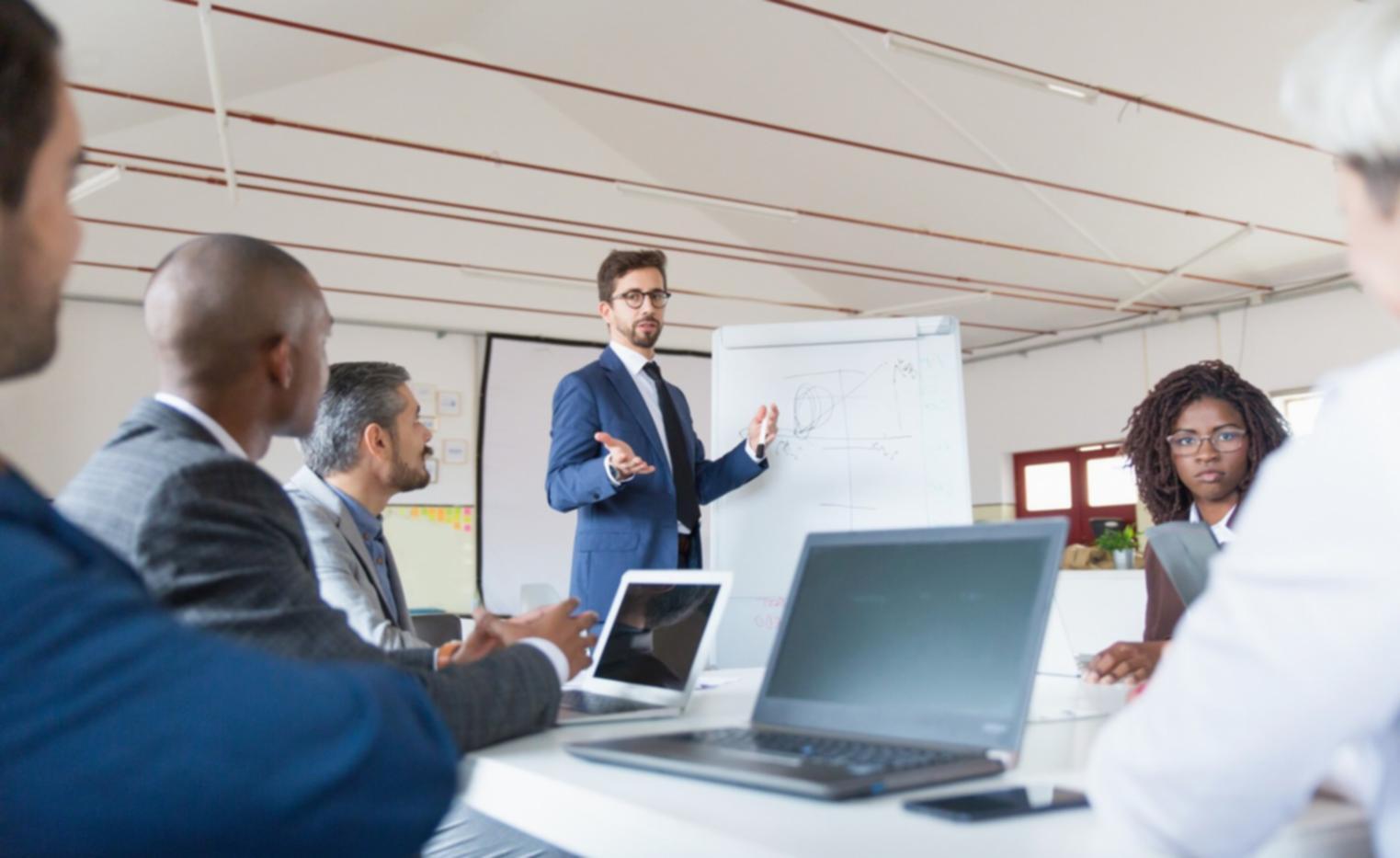 Collaborative workspace showing venture building process